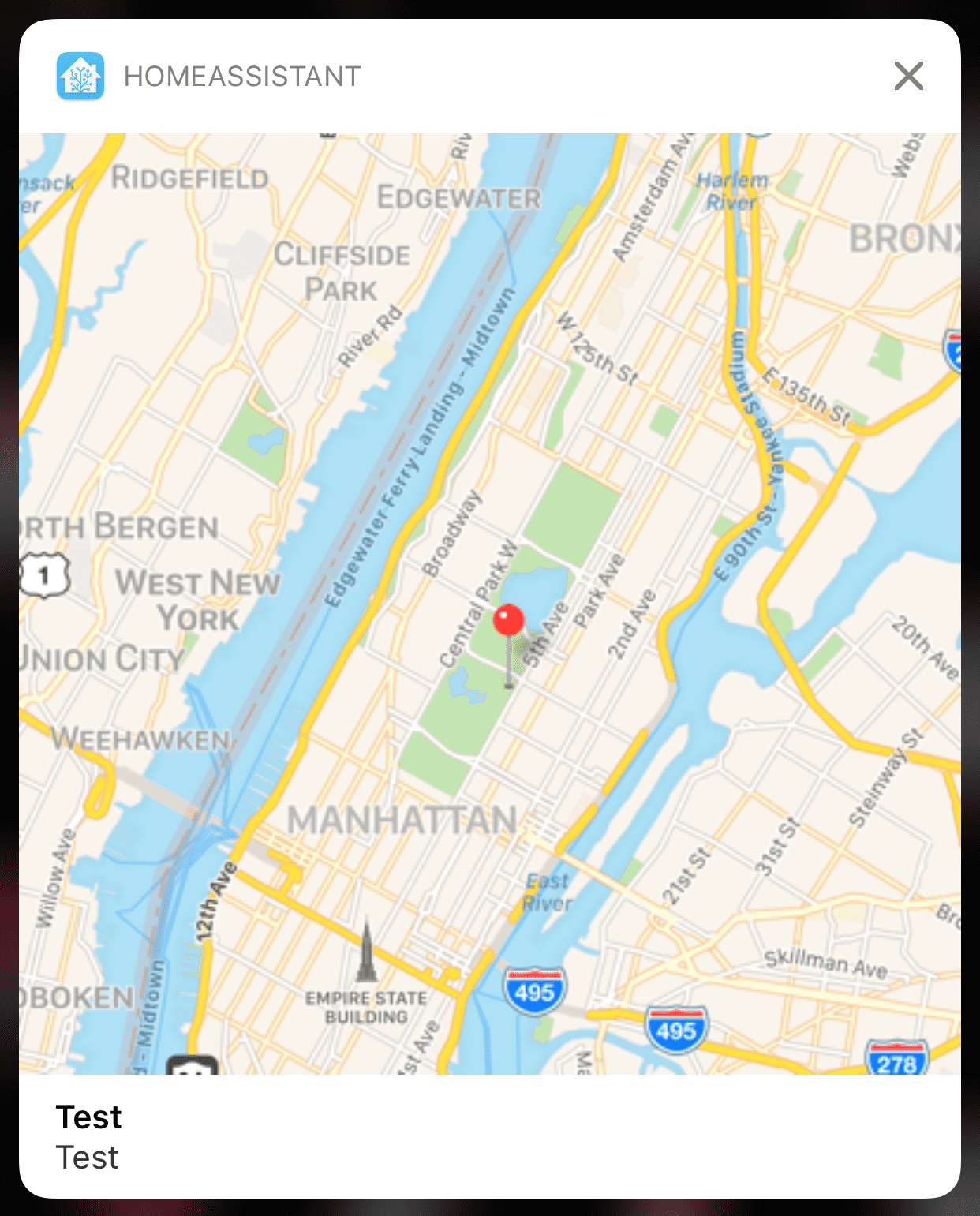 An example of the map dynamic content.